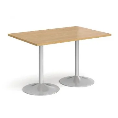 Genoa rectangular dining table with trumpet base